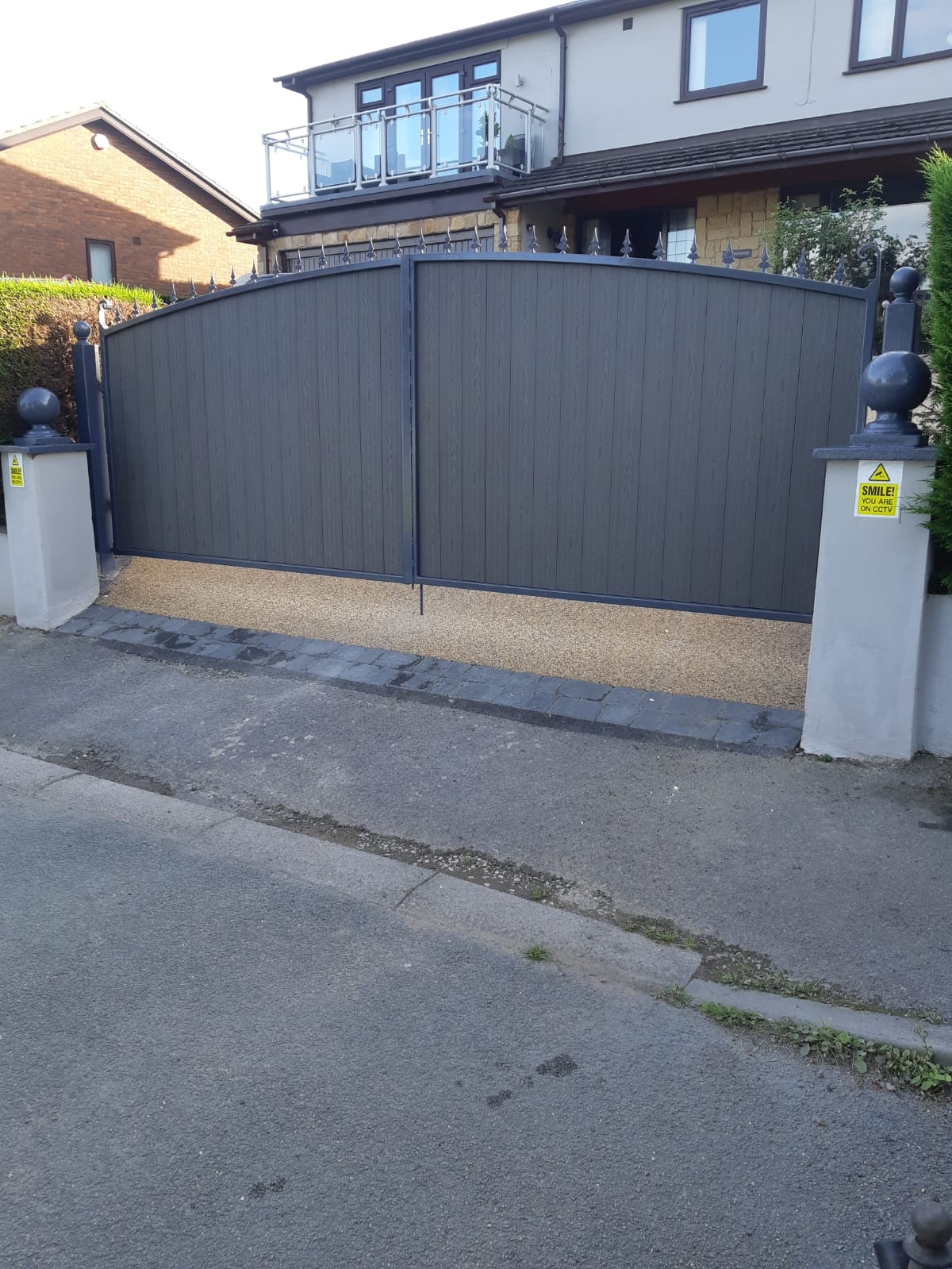 Bespoke driveway gate installed at a residential property in Shropshire